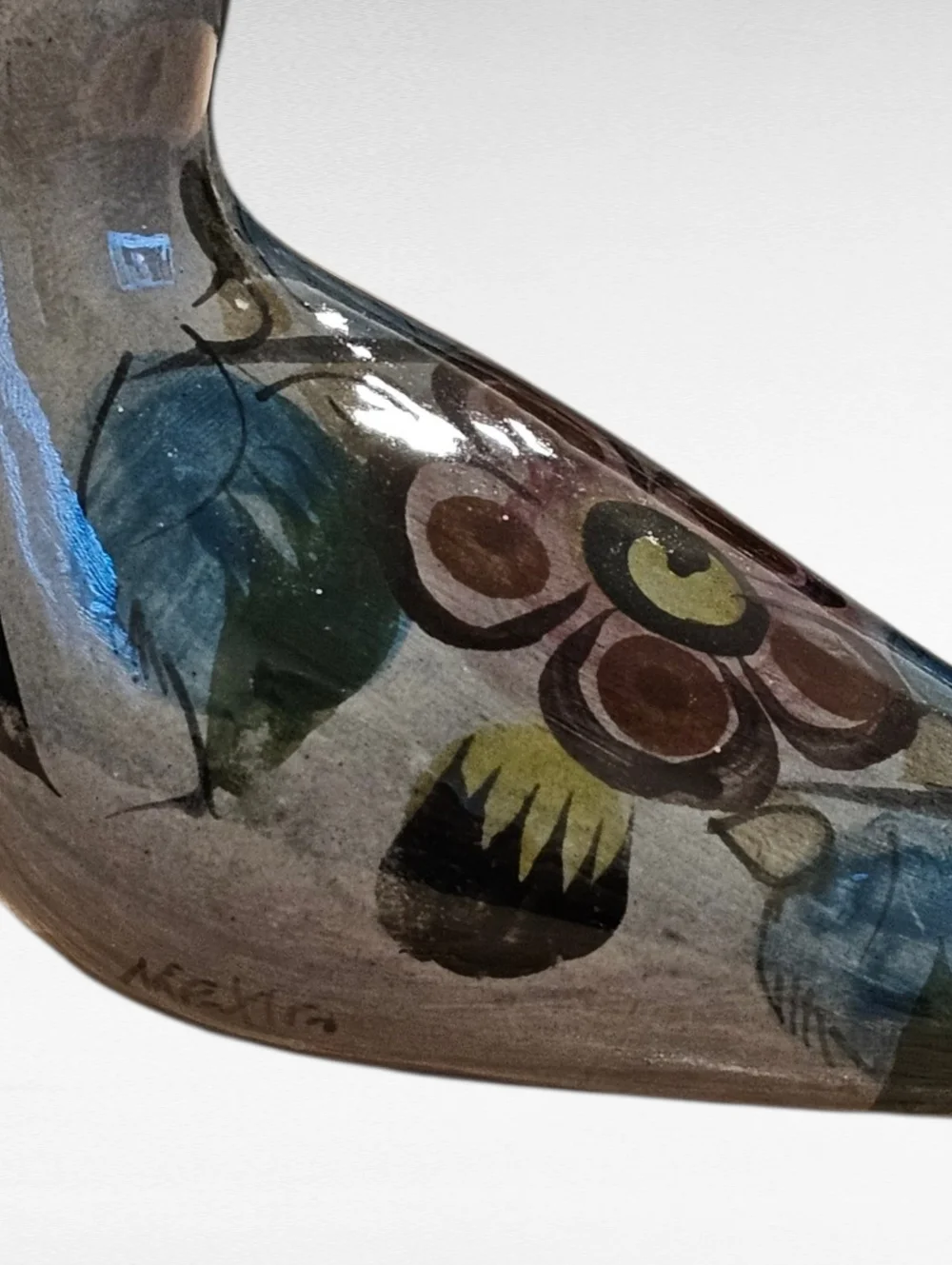 Vintage Tonala Mexican Folk Art Ceramic Bird